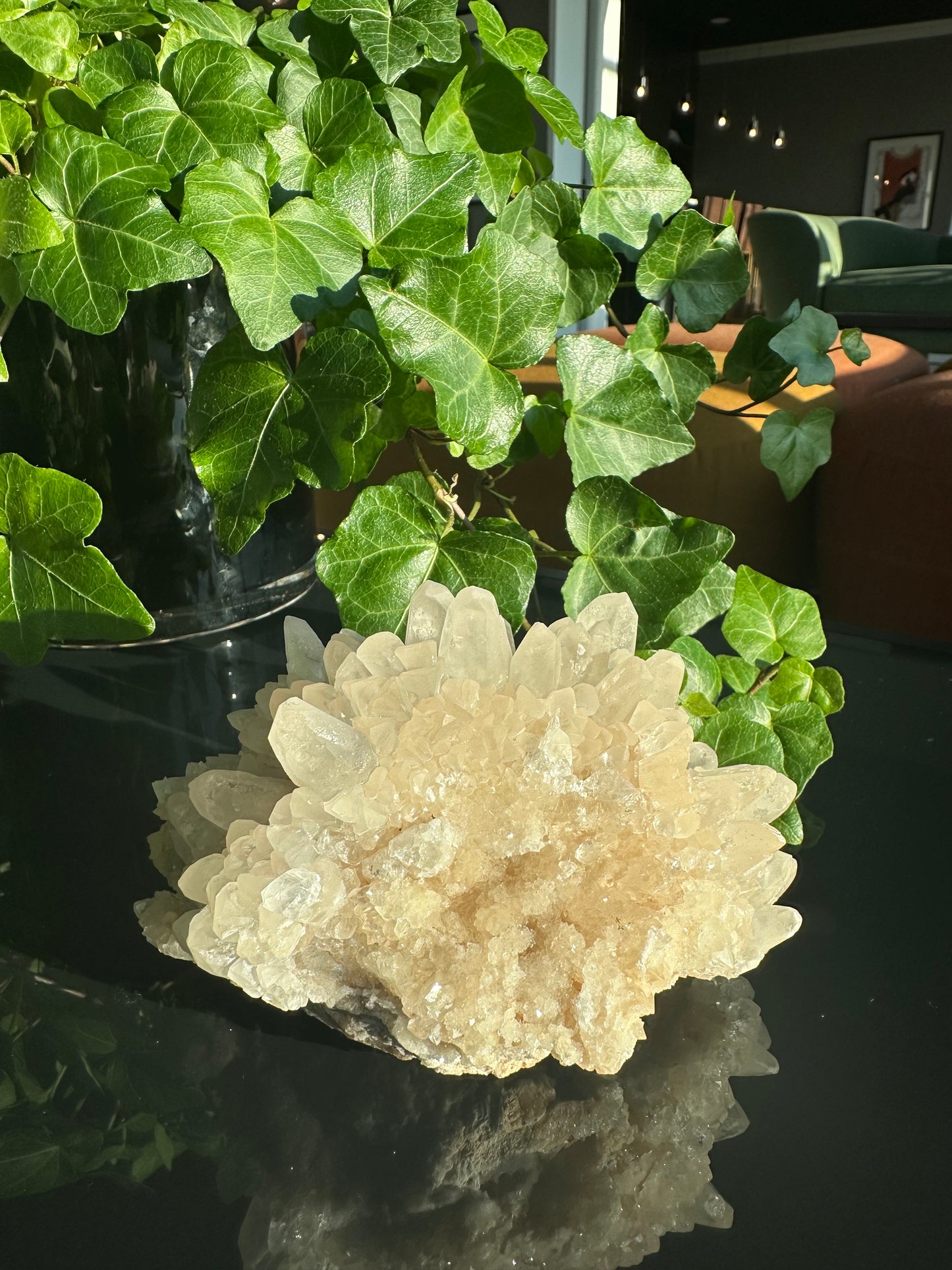 Clear Dogthooth Calcite Cluster