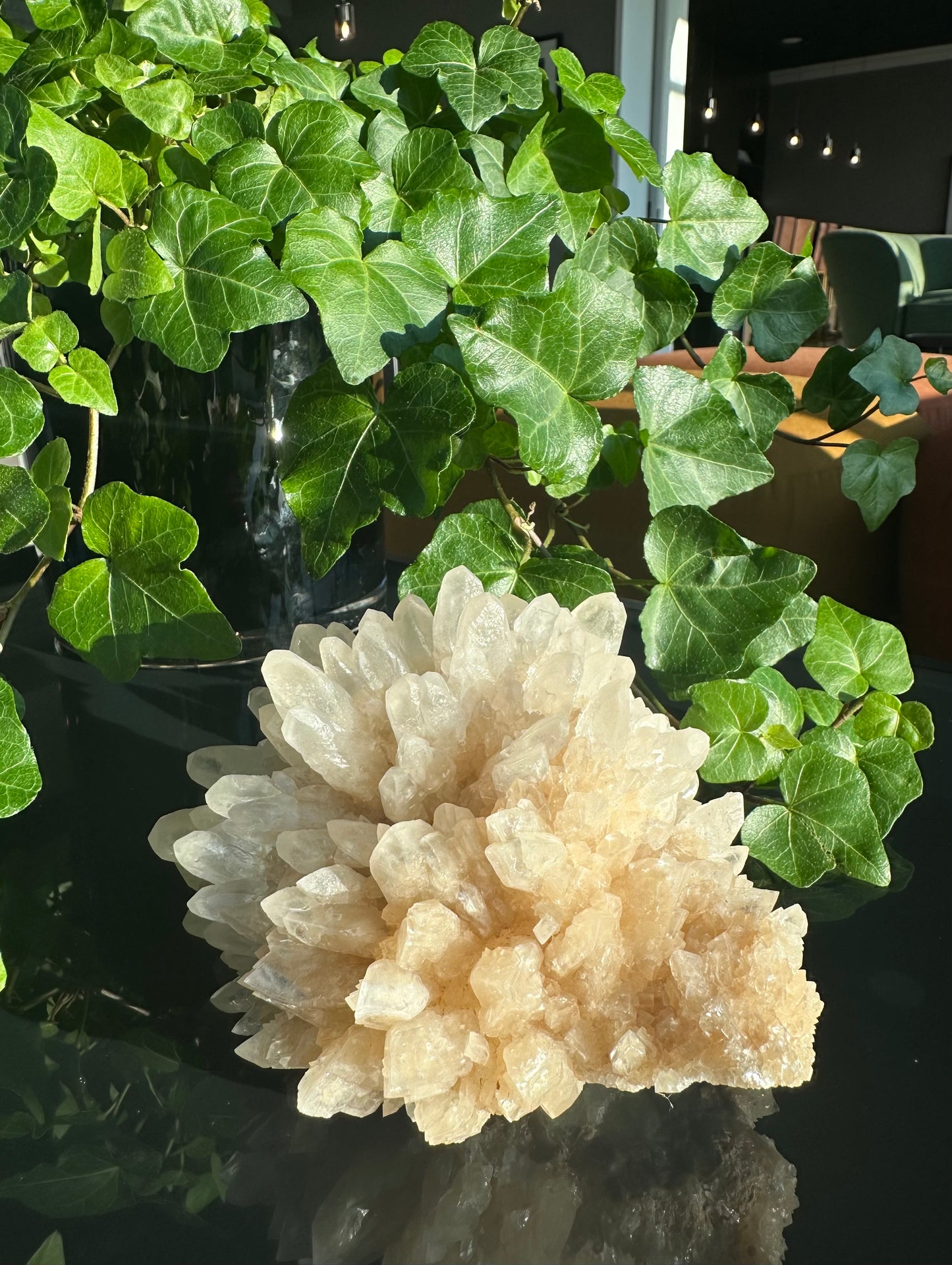 Clear Dogthooth Calcite Cluster