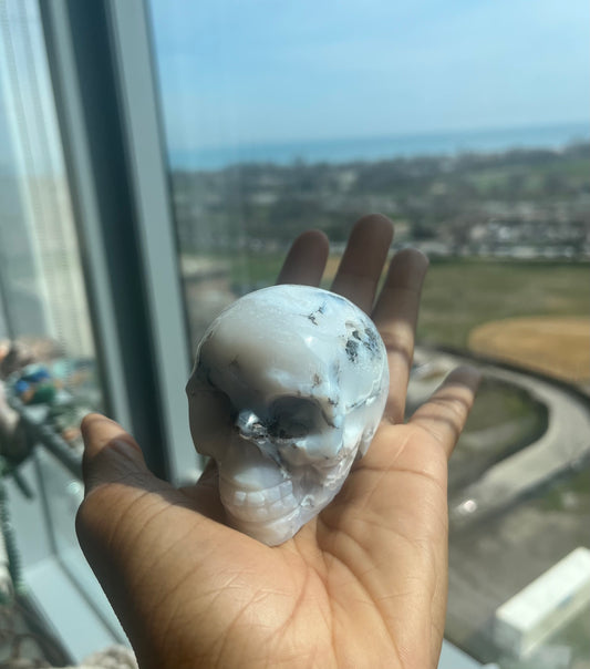 White Agate Skull