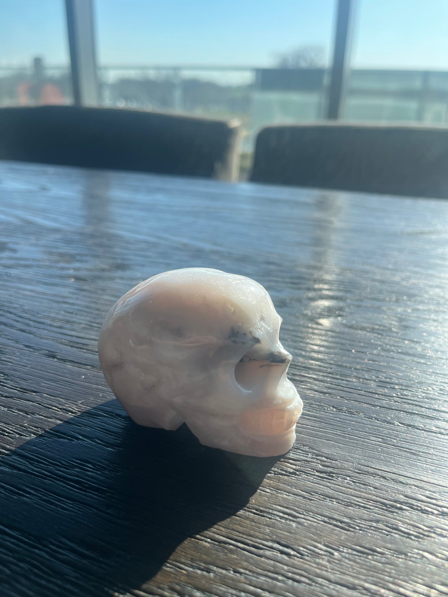 White Agate Skull