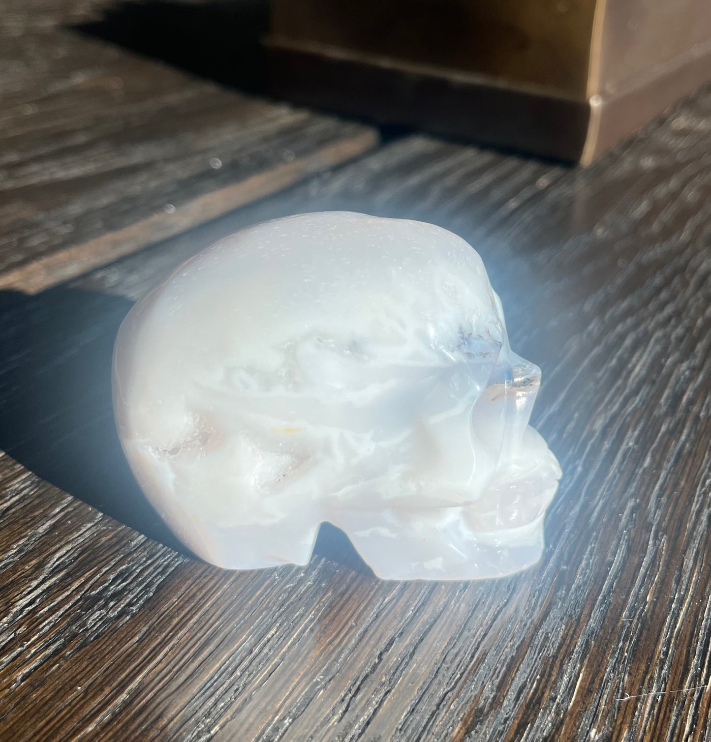 White Agate Skull