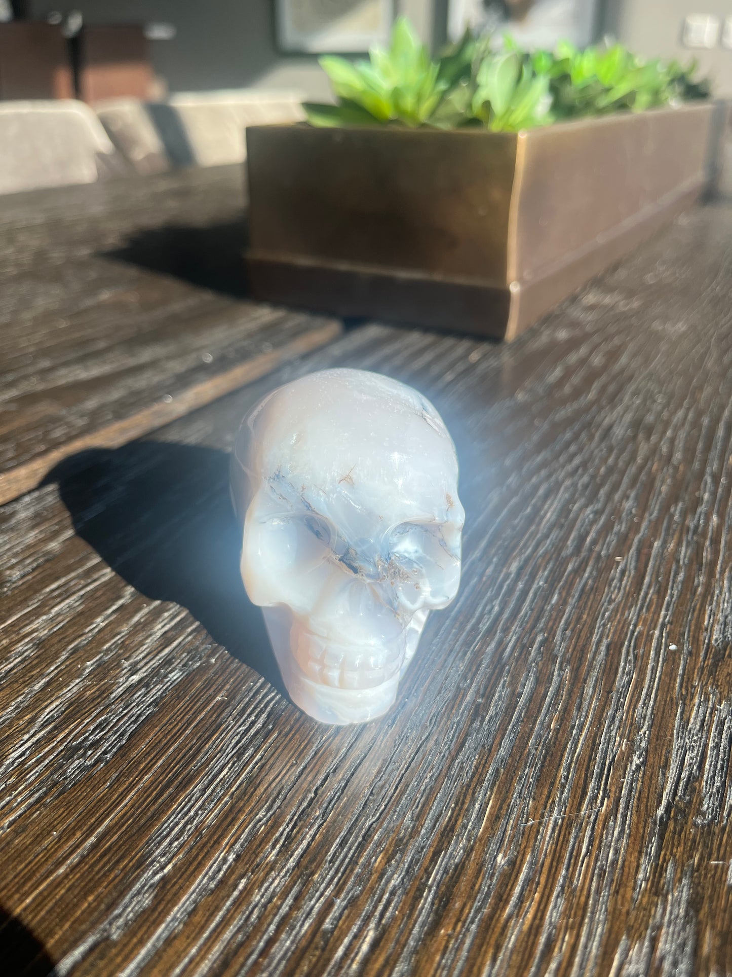 White Agate Skull